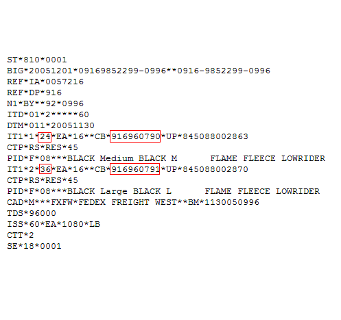 A Sample 810 Invoice file