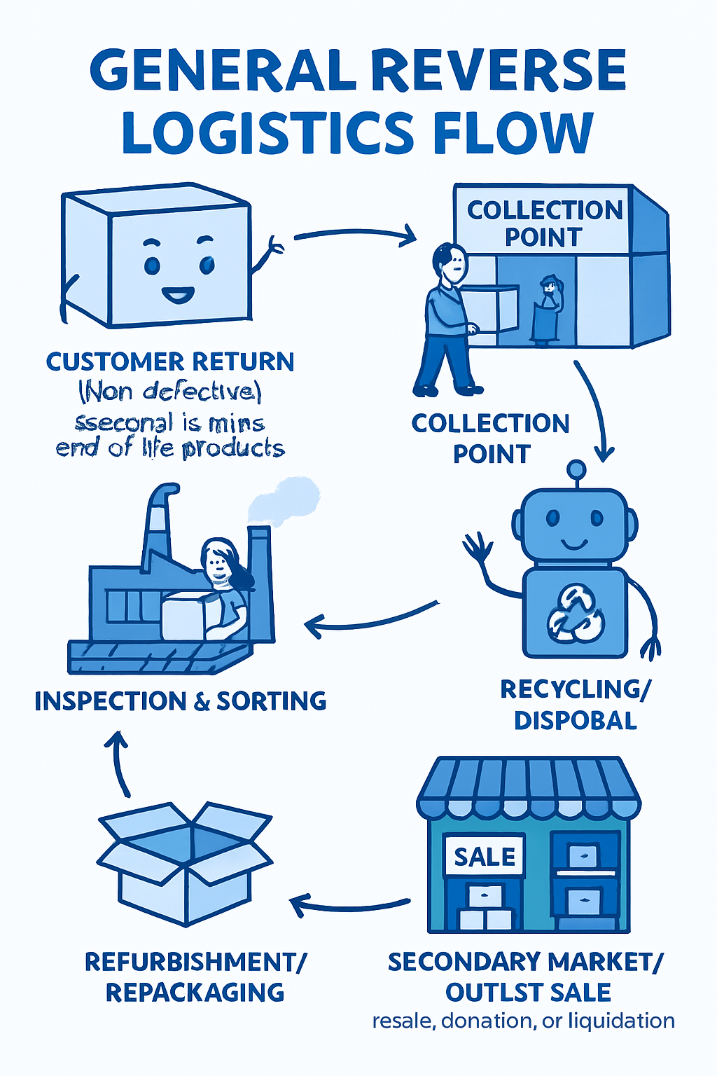 General reverse Logistics flow in supply chain management
