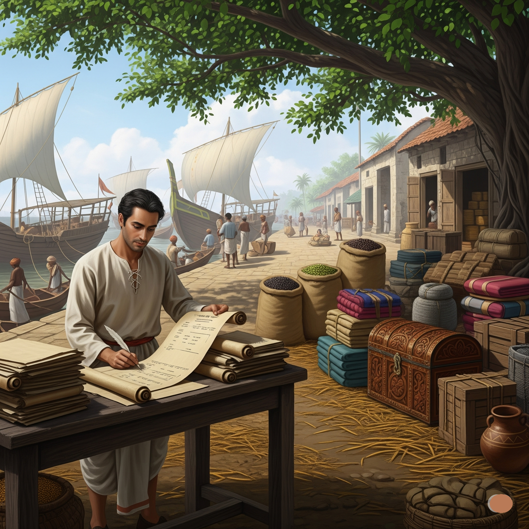 A sack of Malabar peppercorns